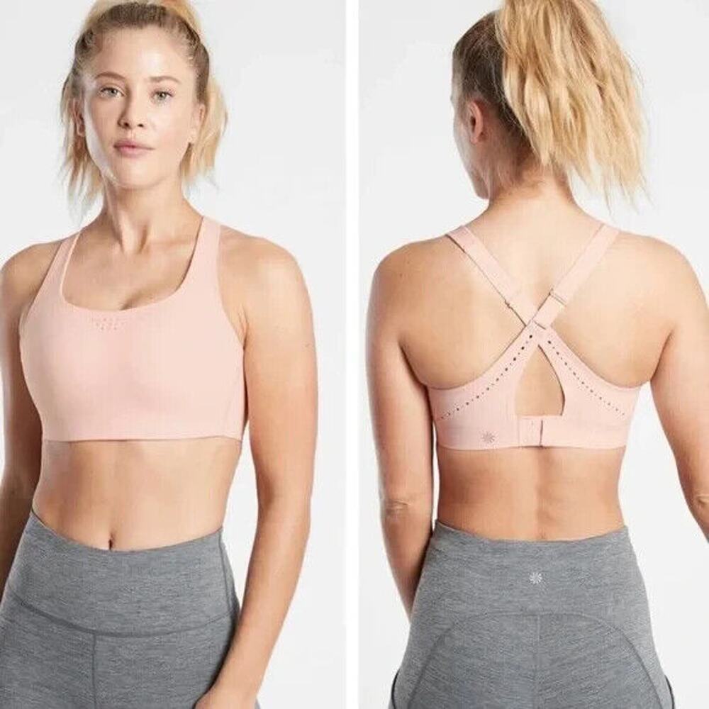 Athleta Phenomena Bra Voile Pink Wireless Molded Cups Women's Size 40DD